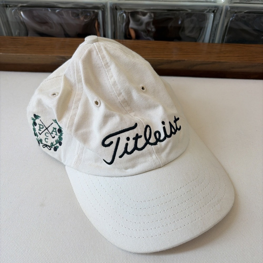 Vintage Titleist Texace Hat White Strap Made USA Golf 90s Princess Anne Club